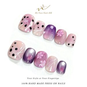 【云汀鎏笺】 原創手工穿戴甲手繪貓眼新款暈染美甲云汀鎏笺手工穿戴甲｜DS0011 複本 複本 複本 複本