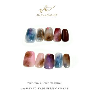 【云汀鎏笺】 原創手工穿戴甲手繪貓眼新款暈染美甲云汀鎏笺手工穿戴甲|DS0011 複本 複本 複本 複本 複本 複本 複本