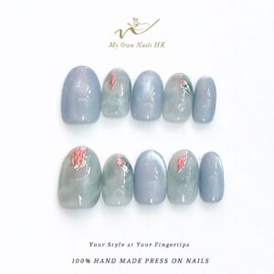 【云汀鎏笺】 原創手工穿戴甲手繪貓眼新款暈染美甲云汀鎏笺手工穿戴甲｜DS0011 複本 複本 複本 複本 複本 複本 複本 複本 複本 複本