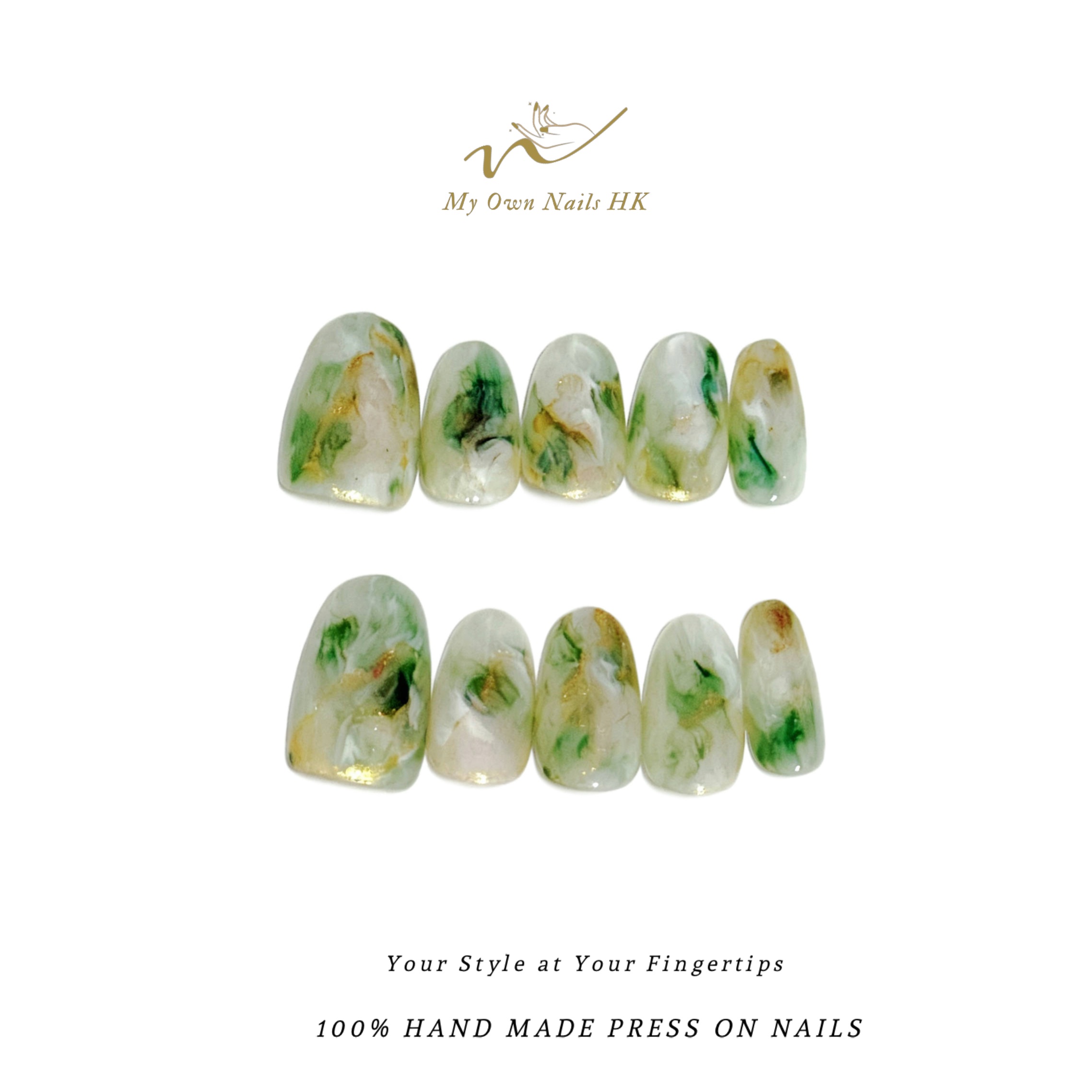 【銀河星砂暈染】原創手工穿戴甲手繪貓眼新款暈染美甲銀河星砂暈染|DS009 複本