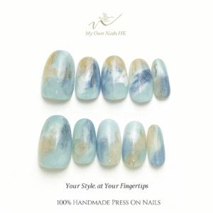 【銀河星砂暈染】原創手工穿戴甲手繪貓眼新款暈染美甲銀河星砂暈染｜DS009